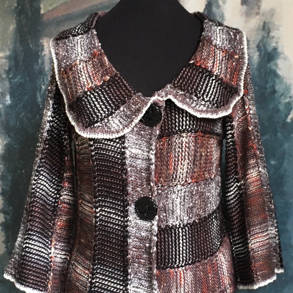 Alison Sheri Loosely Knit Sweater Cardigan Blazer size Medium